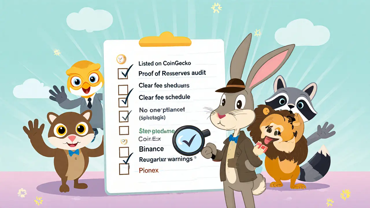 Cartoon detective rabbit checking a safety checklist while mascot exchanges cheer.