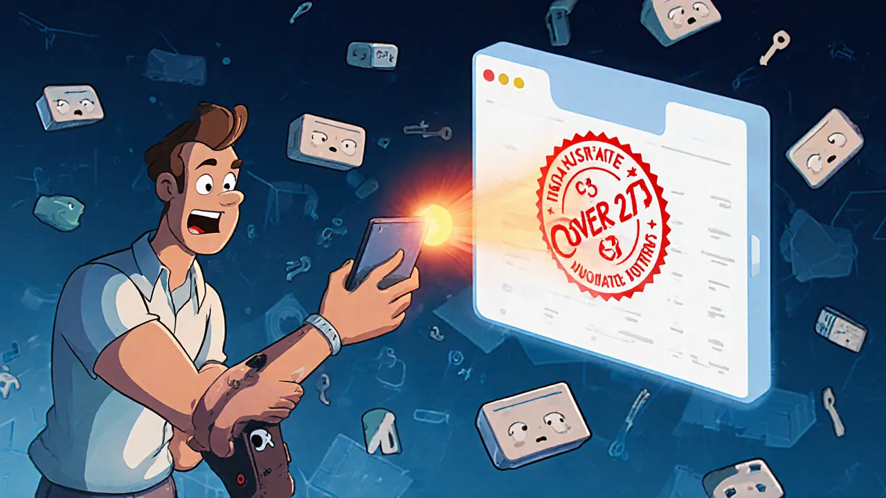 A person sending a glowing &#039;Over 21&#039; stamp from a digital wallet, with no personal details visible.