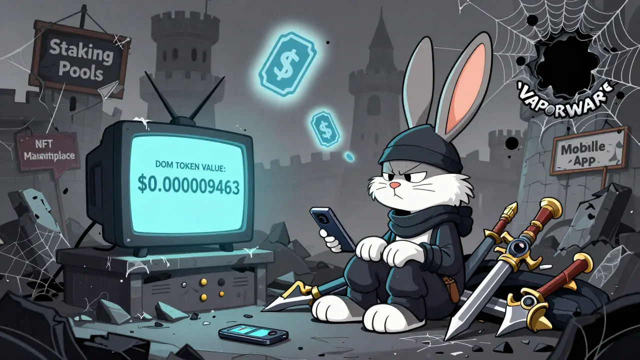 A tired rabbit surrounded by broken game items and worthless digital tokens