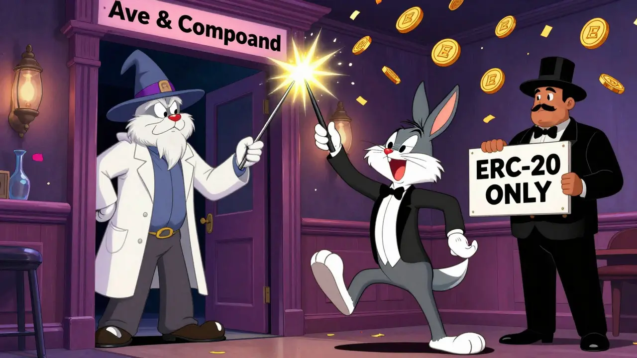 ETH character transformed into WETH by a wizard to enter a DeFi club.