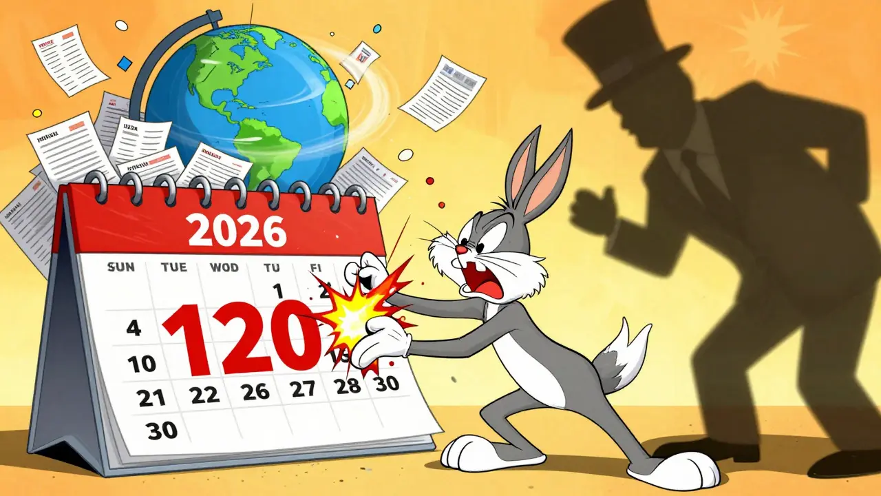 Animated character panicking over new 120-day residency rule