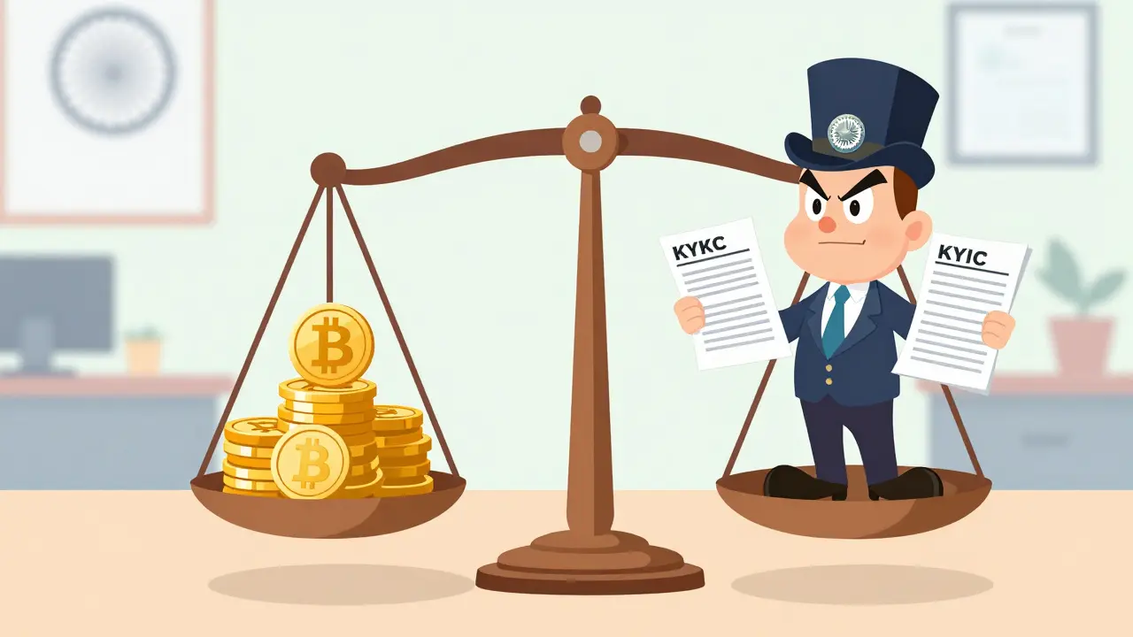 Balanced scale showing regulated crypto trading in India