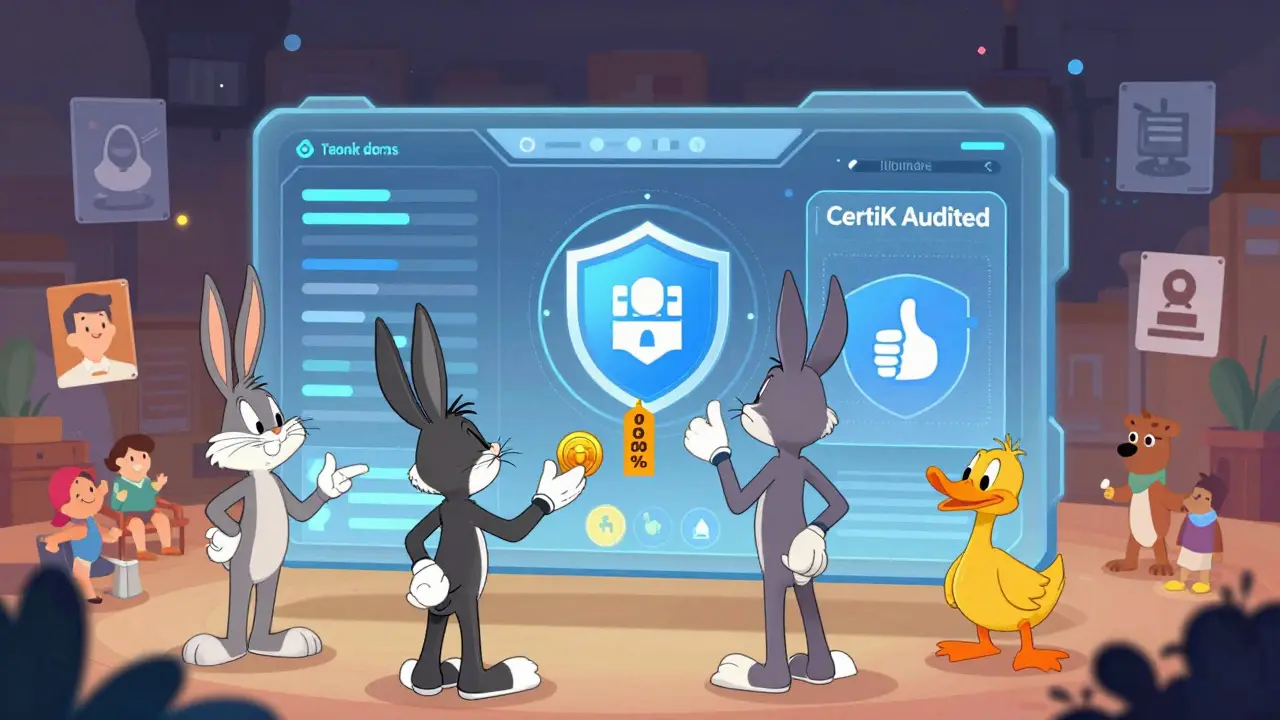 Cartoon characters using a secure, simple decentralized exchange interface