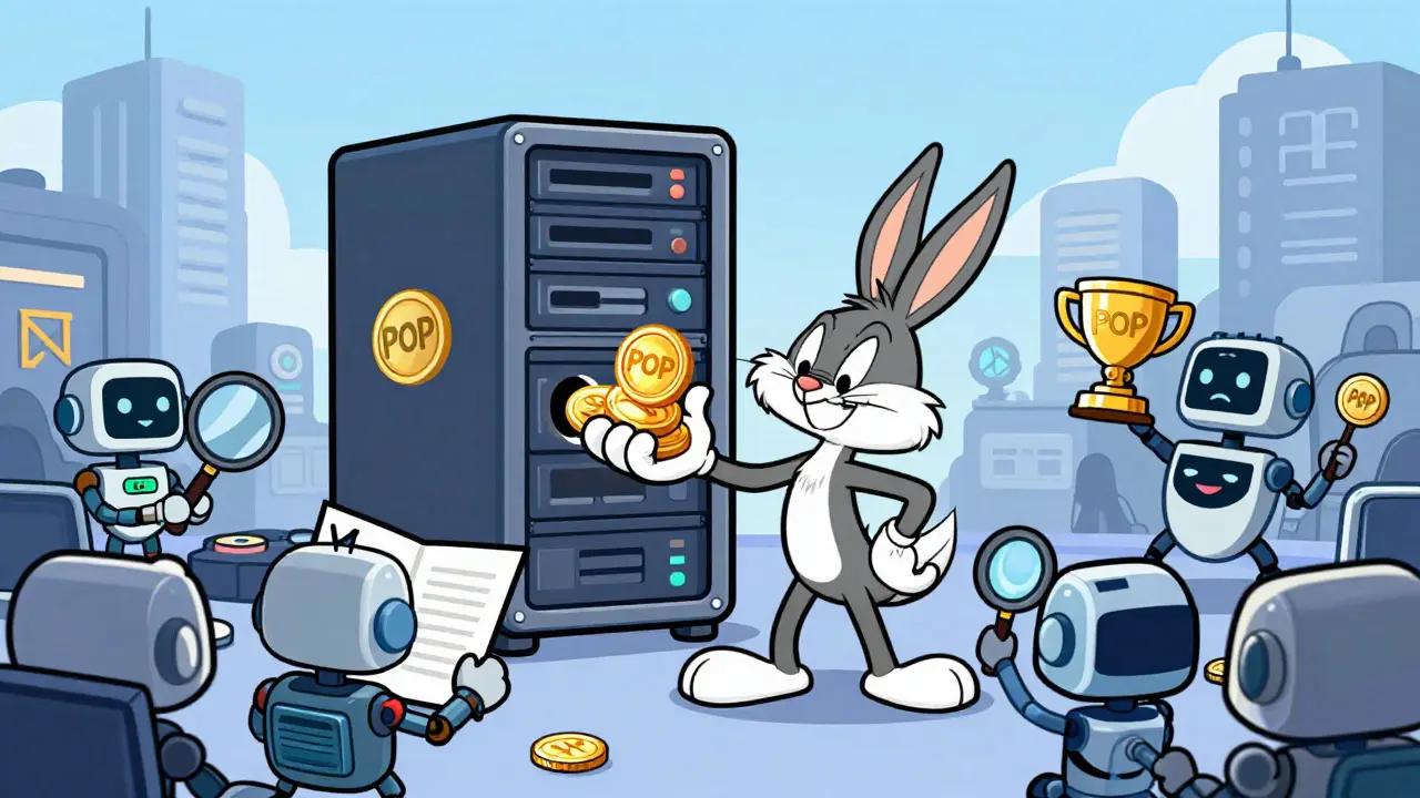 Friendly server distributing POP tokens to quirky robot validators