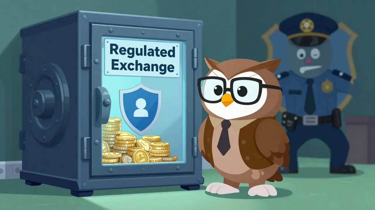 Wise owl guarding secure vault against sneaky scammer ghost