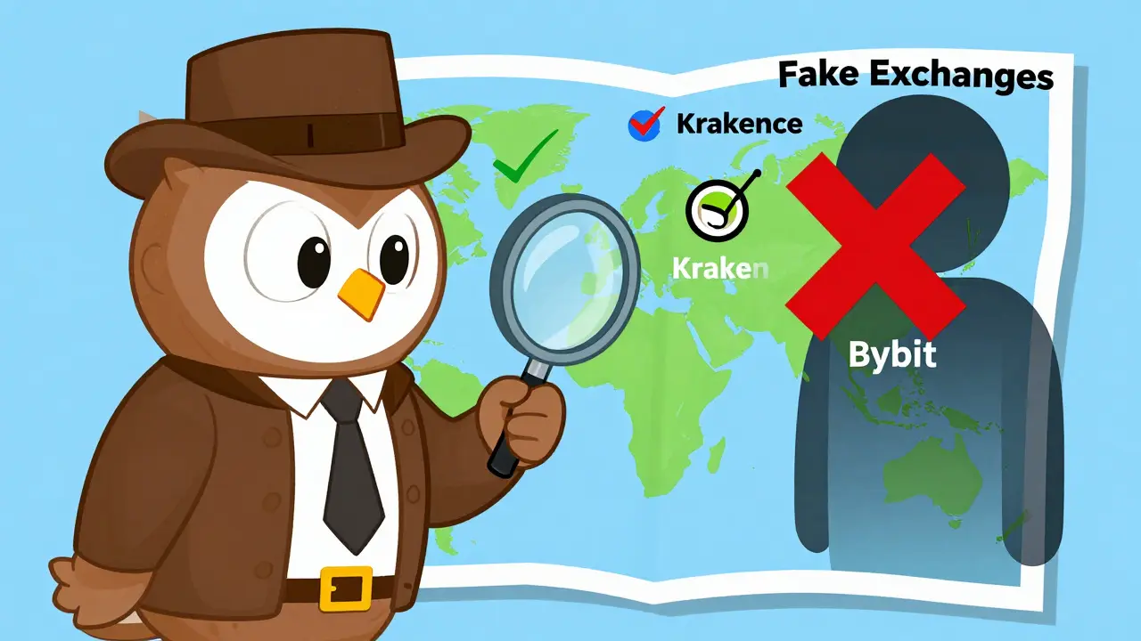 Detective owl verifying safe crypto exchanges