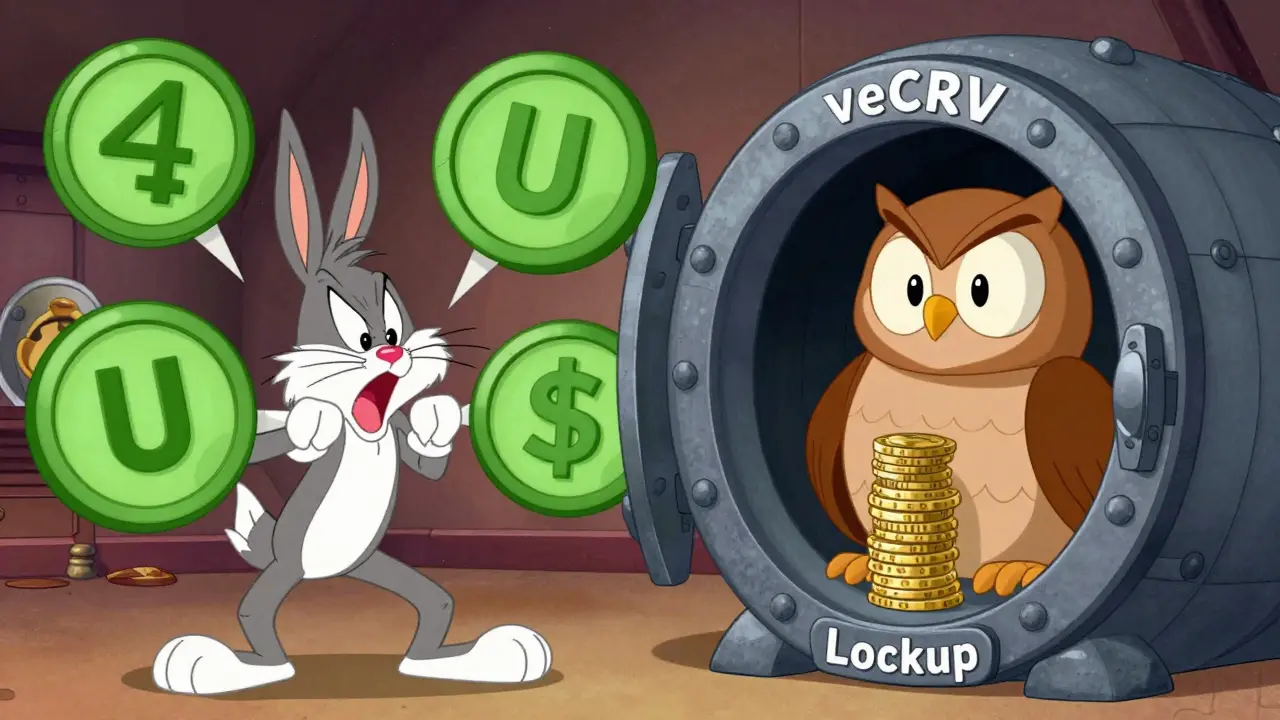 Illustration contrasting volatile losses with stable locked assets