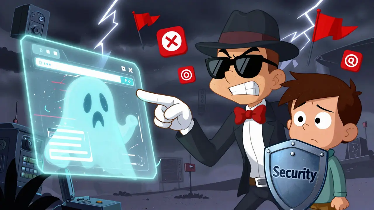 Cartoon warning about scams targeting users of dead crypto platforms