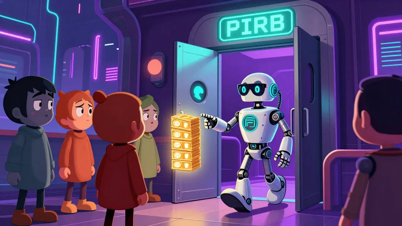 Robot gatekeeper allowing token holder into exclusive crypto club