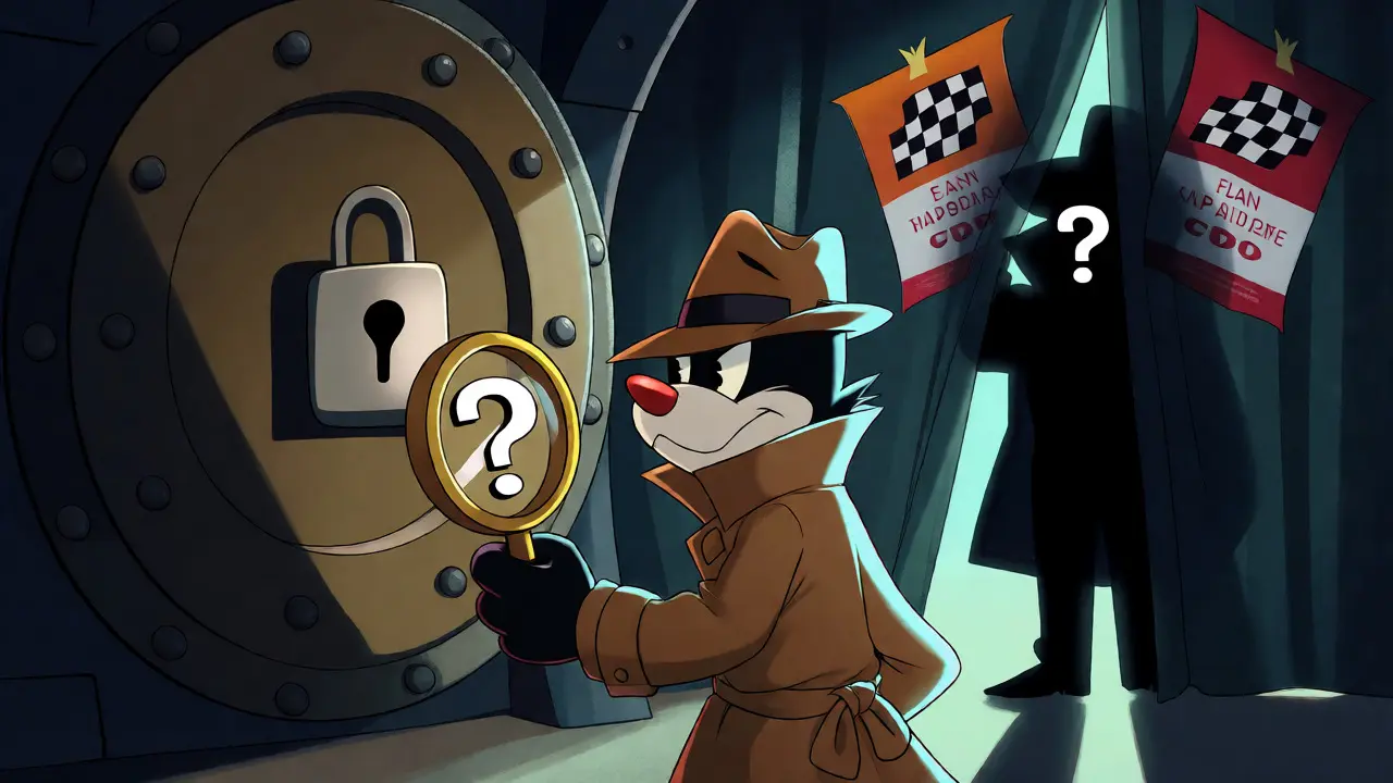 A detective investigating a secure but opaque crypto vault