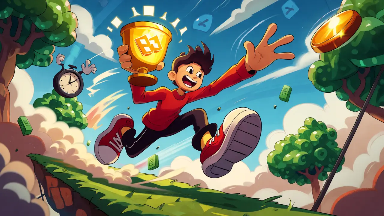 Cartoon avatar racing to claim digital NFT reward
