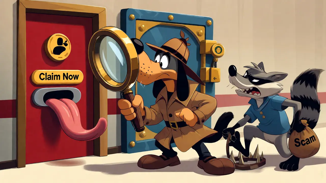 Detective dog exposing fake airdrop door while guarding real vault